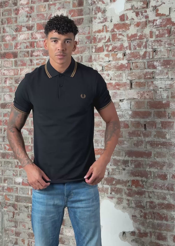 Fred Perry Polo's Twin tipped polo - black shaded stone