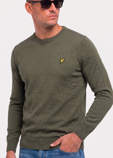Lyle & Scott Truien Polyblend crew neck pullover - journey olive