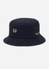 Fred Perry Bucket Hats  Dual branded seersucker bucket hat - navy 