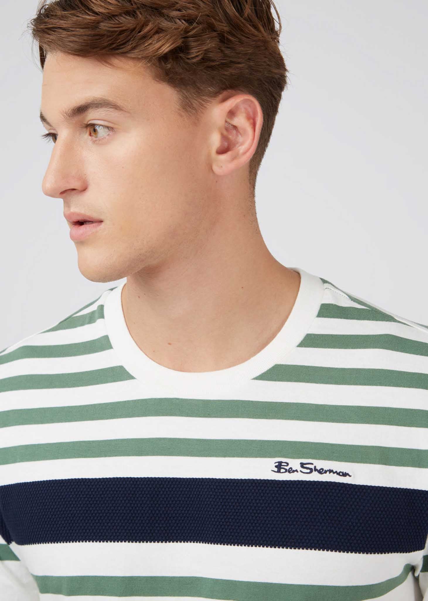 Ben Sherman T-shirts  Engineered stripe tee - snow white 