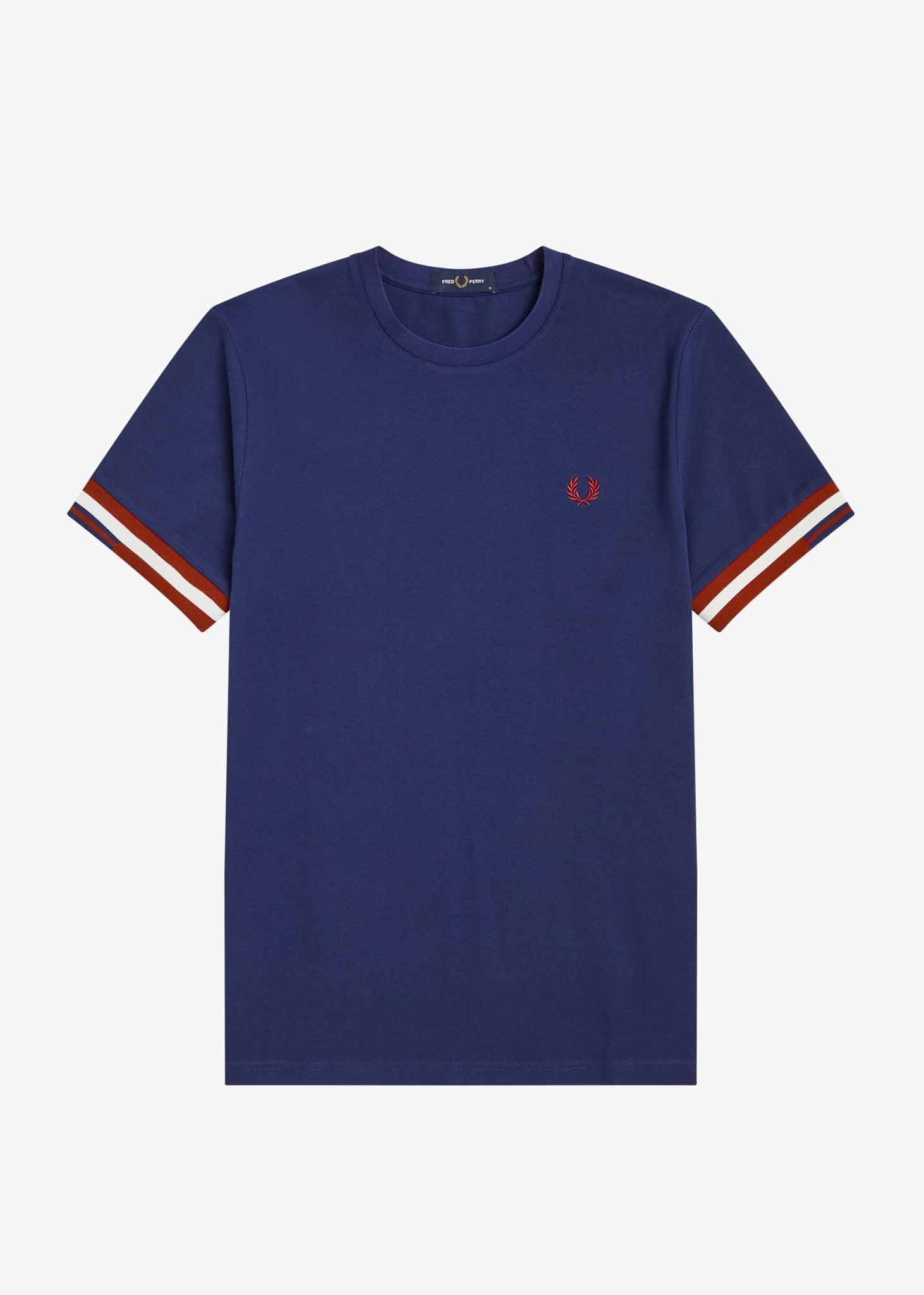 Abstract cuff t-shirt - french navy - Fred Perry