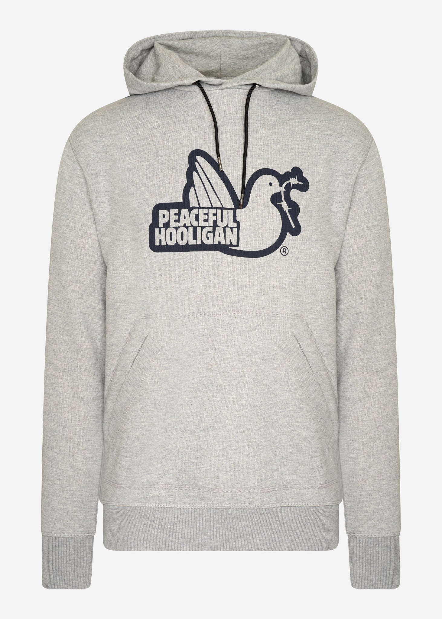 Peaceful Hooligan Hoodies  Outline hoodie - marl grey 
