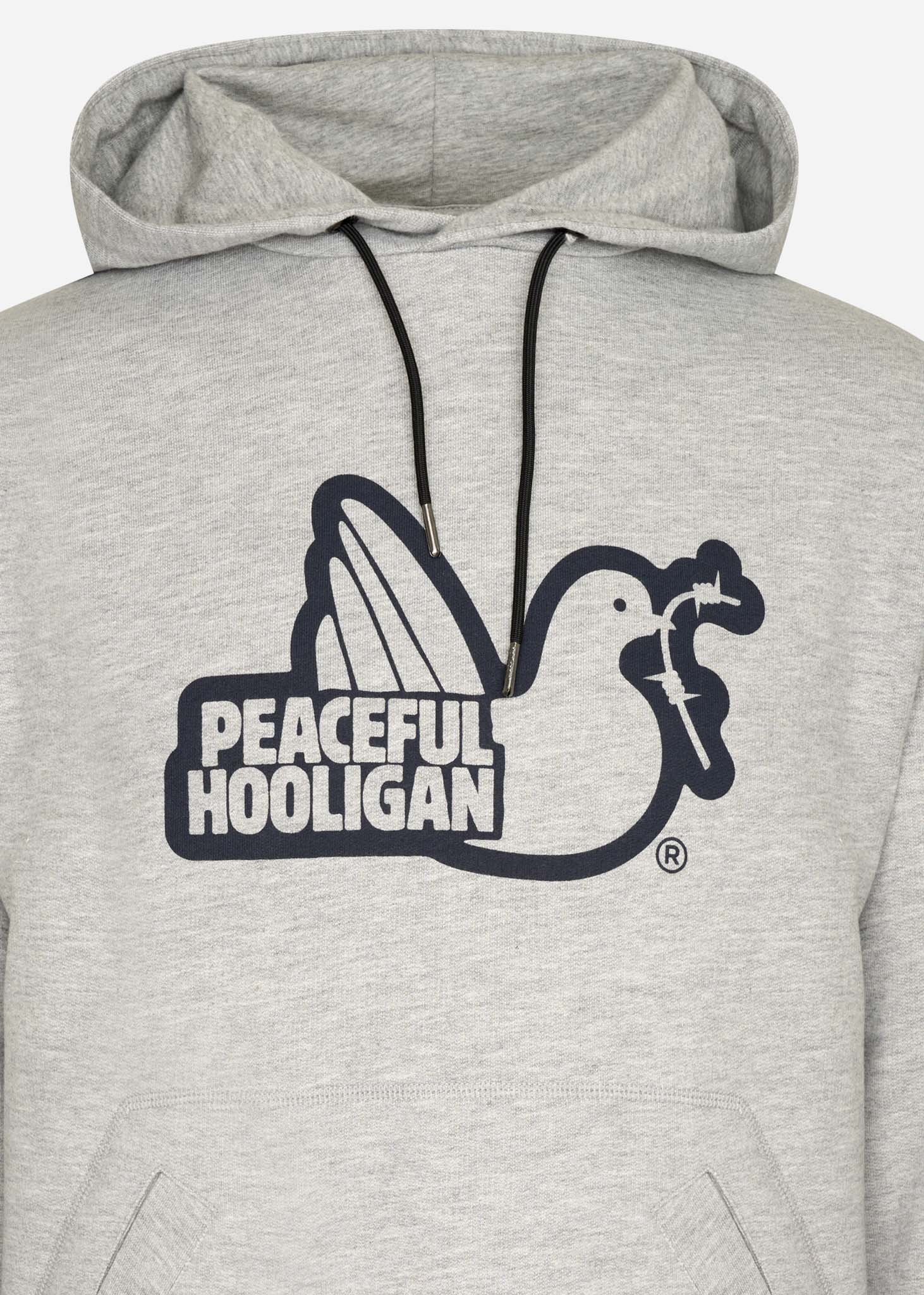 Peaceful Hooligan Hoodies  Outline hoodie - marl grey 
