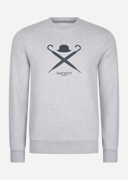 Hackett London Truien  Logo sweatshirt - light grey marl 