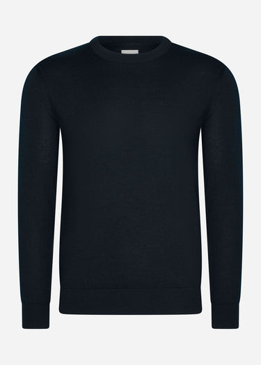 Ben Sherman Truien  Signature merino crew - black 