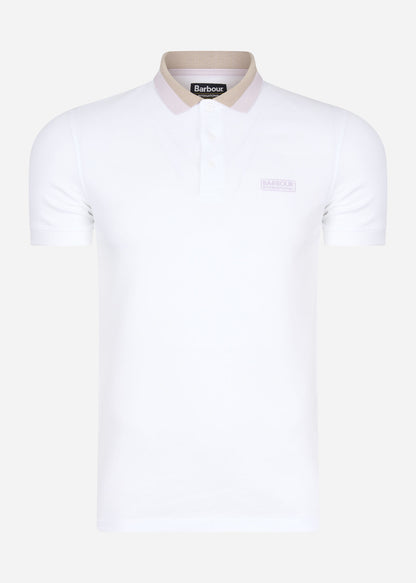 Barbour International Polo's  Ampere polo - white paloma thistle 