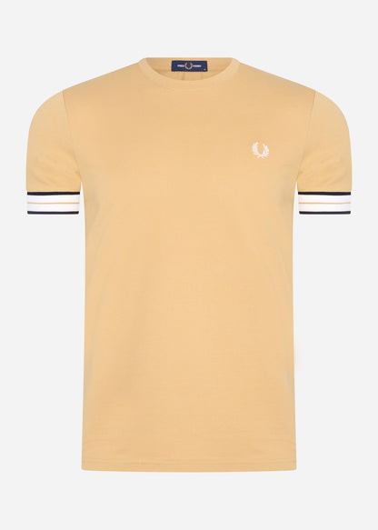 Fred Perry T-shirts  Tramline tipped pique t-shirt - desert 