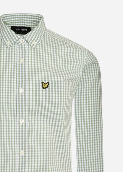 Lyle & Scott Overhemden  Slim fit gingham shirt - fern green white 