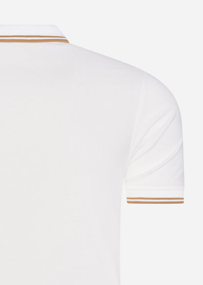 Fred Perry Polo's  Twin tipped fred perry shirt - snow white desert desert 