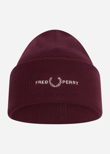 Fred Perry Mutsen  Graphic beanie - oxblood 