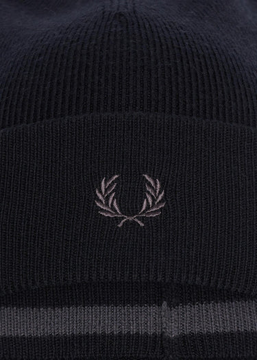 Fred Perry Mutsen  Merino wool beanie - black gunmetal 