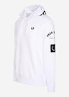 Fred Perry Hoodies  Bold branding hooded sweatshirt - white 