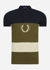 Fred Perry Polo's  Printed colour block poloshirt - navy 