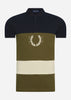 Fred Perry Polo's  Printed colour block poloshirt - navy 