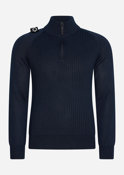 MA.Strum Truien  Quarter zip knit - ink navy 