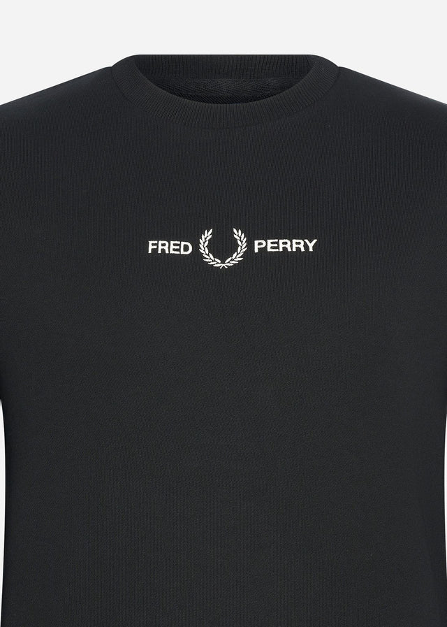 Fred Perry Sweaters  Embroidered sweatshirt - black 