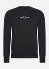 Fred Perry Truien  Embroidered sweatshirt - black 