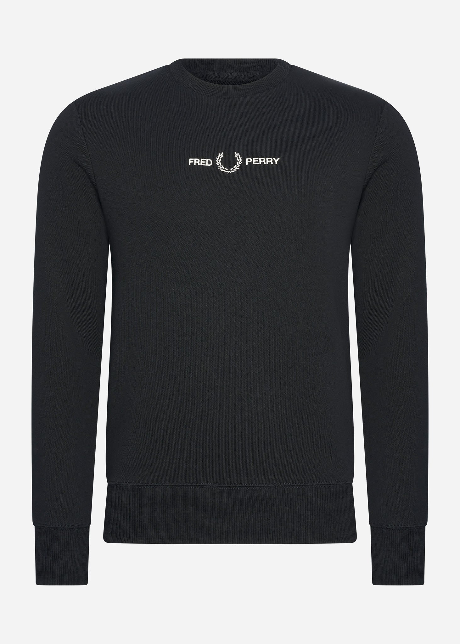 Fred Perry Truien  Embroidered sweatshirt - black 