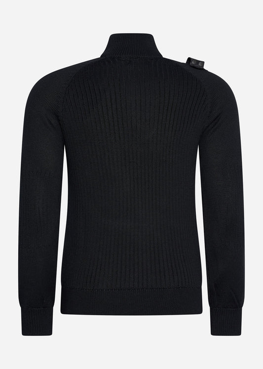 mastrum quarter zip knitwear trui zwart