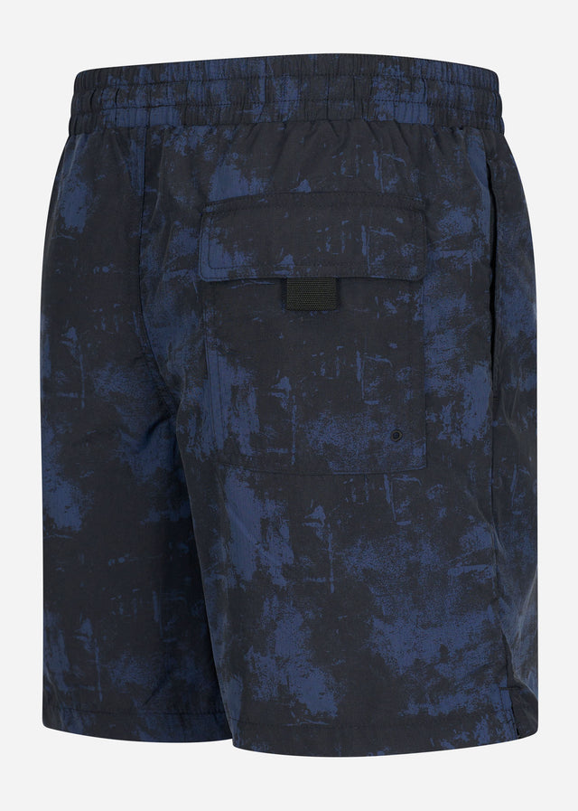 Lyle & Scott Swimwear  Erosion print swim short - navy 