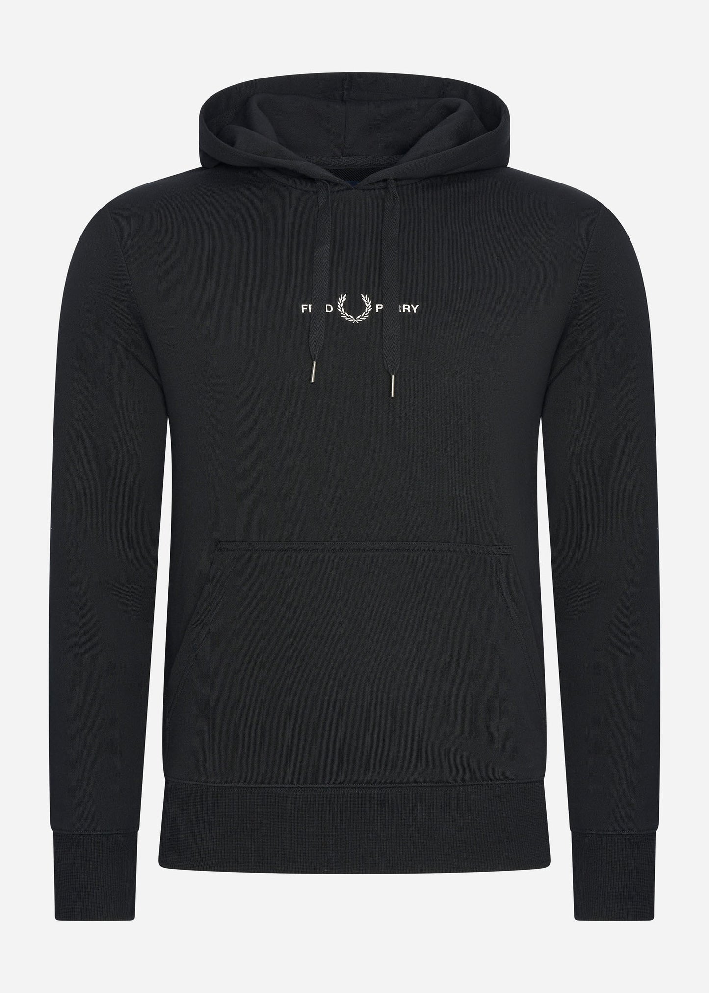 Embroidered hooded sweatshirt - black