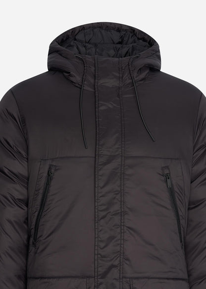 Lyle & Scott Jassen  Long line internal padded jacket - jet black 