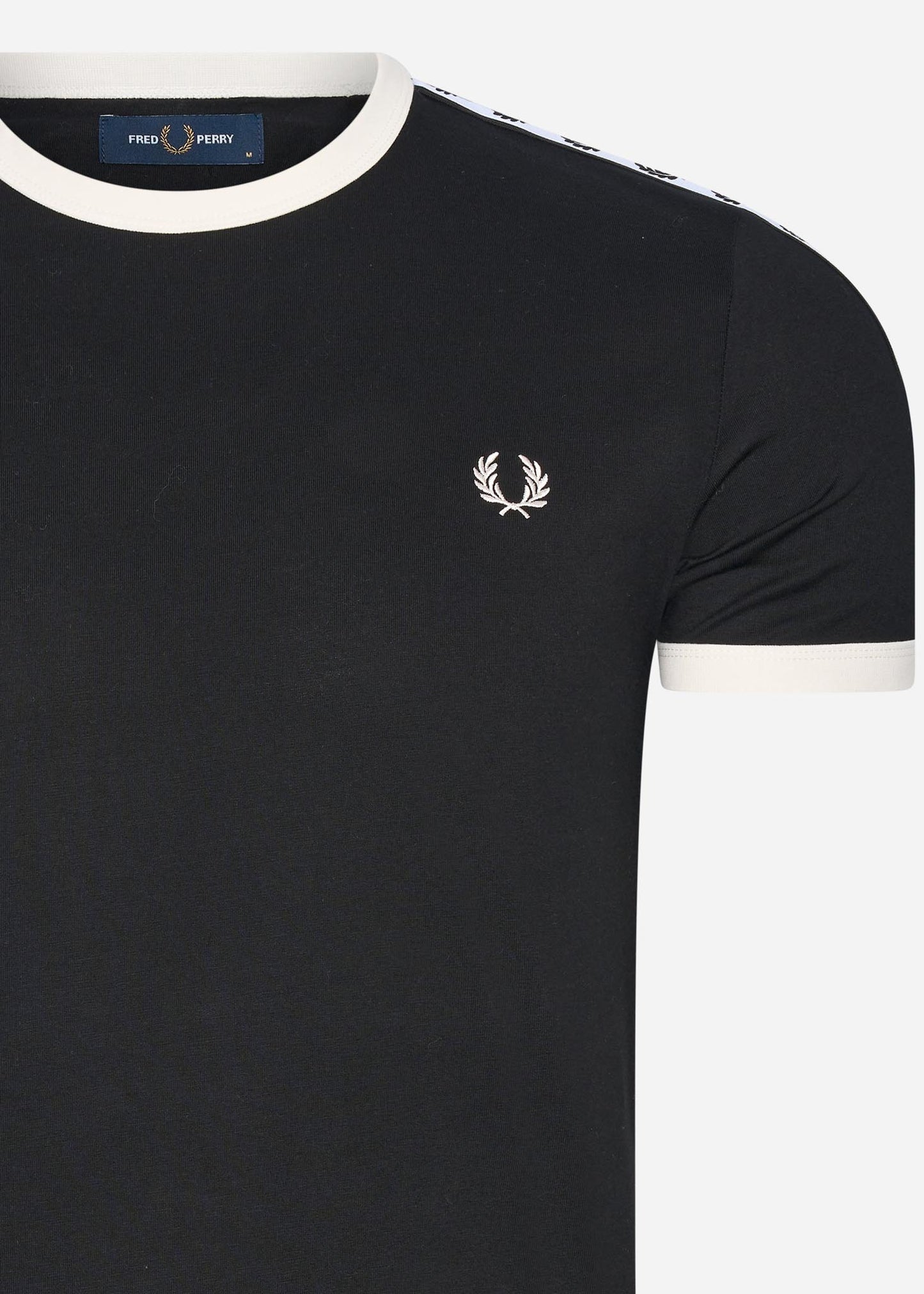 Taped ringer t-shirt - black