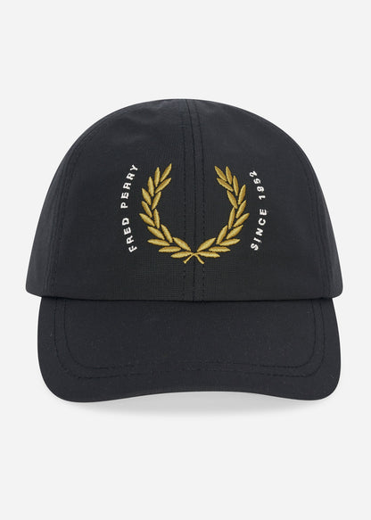 Fred Perry Petten  Laurel wreath ripstop cap - black 