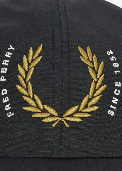 Fred Perry Petten  Laurel wreath ripstop cap - black 