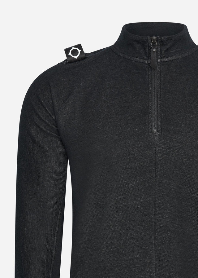 MA.Strum Sweaters  Dfp funnel neck zip top - jet black 
