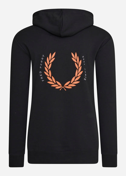 Fred Perry Hoodies  Laurel wreath hooded sweatshirt - black 