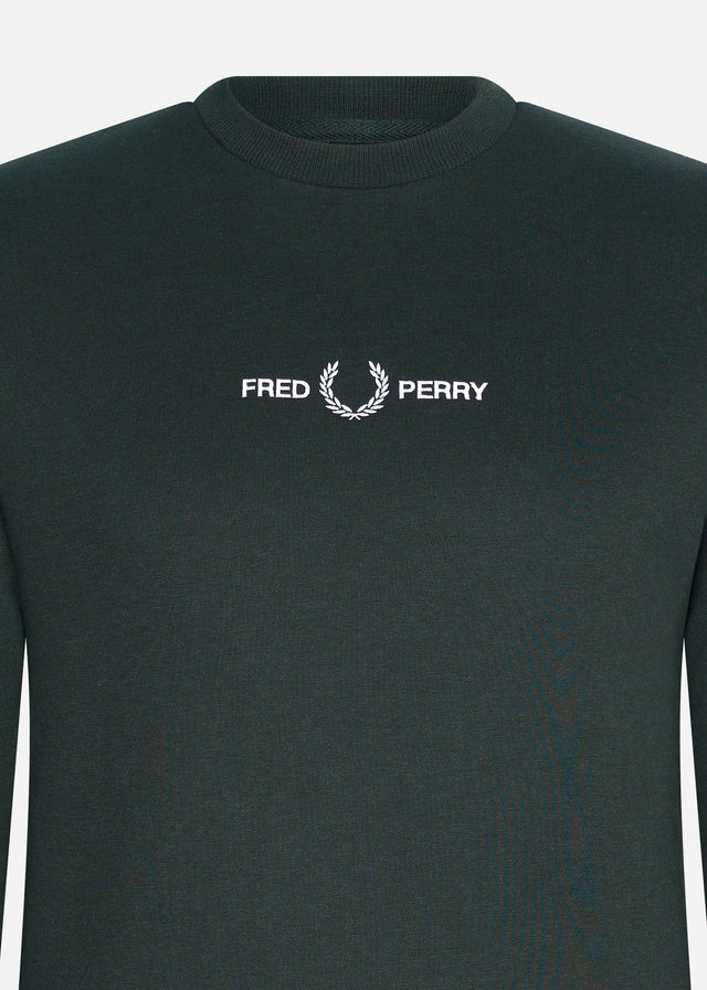 Fred Perry Sweaters  Embroidered sweatshirt - night green 