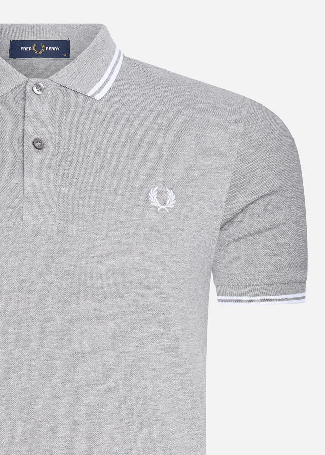 Fred Perry Polos  Twin tipped fred perry shirt - steel marl white 