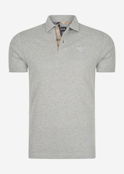 Barbour Polo's  Tartan pique polo - grey marl 