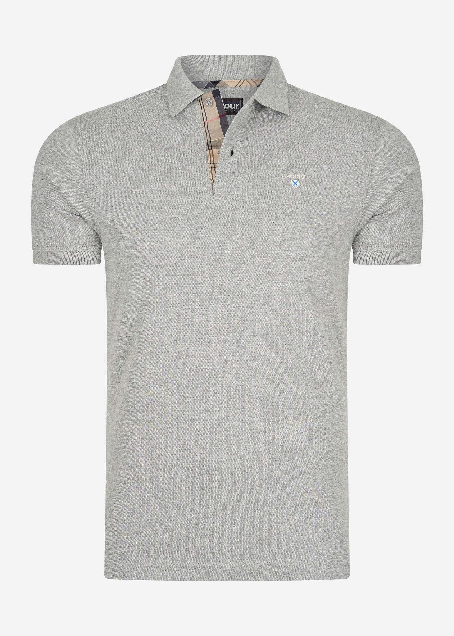 Barbour Polo's  Tartan pique polo - grey marl 