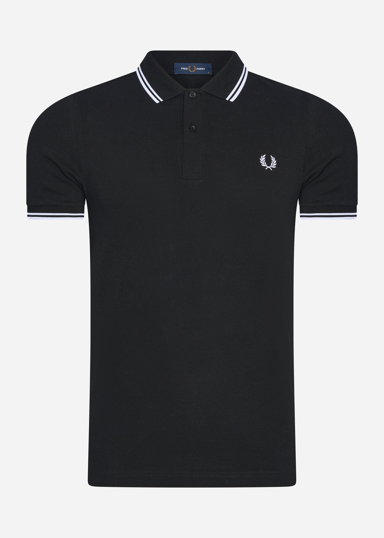 Fred Perry Polo's  Twin tipped fred perry shirt - black white white 