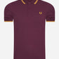 Twin tipped fred perry shirt - mahogany maize