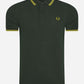 Twin tipped fred perry shirt - brit green citron