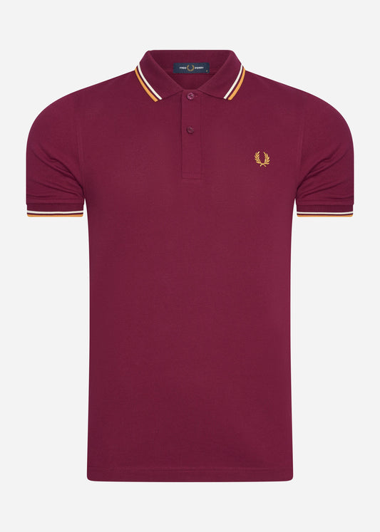 Twin tipped fred perry shirt - tawny port gold gold