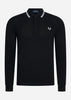 Fred Perry Longsleeve Polo's  LS twin tipped shirt - black 