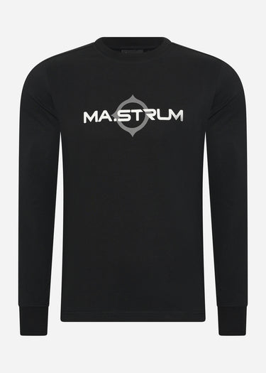 MA.Strum Longsleeve Tees  LS logo print tee - jet black 