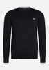 Fred Perry Truien  Classic crew neck jumper - black 