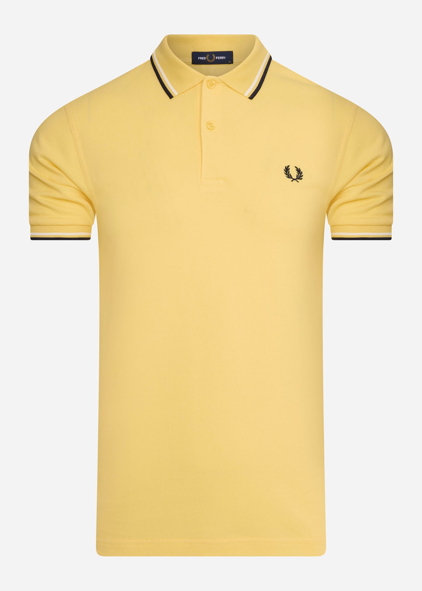 Twin tipped fred perry shirt - 1964 yellow snow white navy