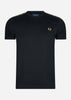 Fred Perry T-shirts  Contrast tape ringer t-shirt - black gold 