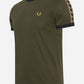 fred perry gold taped ringer t-shirt hunting green