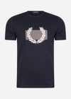 Fred Perry T-shirts  Colour block Laurel wreath t-shirt - navy 