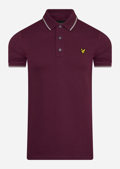 Lyle & Scott Polo's  Tipped polo shirt - burgundy mid grey marl 