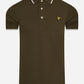 lyle and scott tipped polo olive white