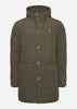 Lyle & Scott Jassen  Heavyweight longline puffer jacket - olive 