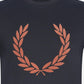 Flock laurel wreath t-shirt - navy